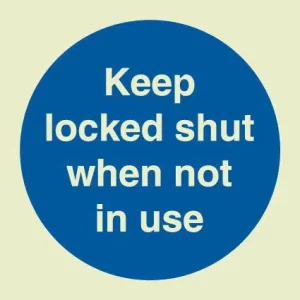 Keep locked shut when not in use (Glow in the dark) - IMPA
