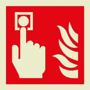 Fire alarm call point symbol (Glow in the dark) IMO Sign - IMPA