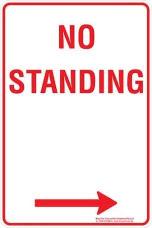 Carpark No Standing Arrow Right