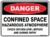 Danger Confined Space Hazardous Atmosphere Check Oxygen Level Before And During Entry