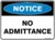 Notice No Admittance
