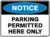 Notice Parking Permitted Here Only